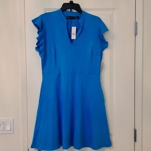 New York & Company Turquoise dress with pockets A line dress